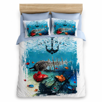 Комплект євро постільної білизни Marie Lou Digital 3D Anchor, бавовняний сатин, 200×220