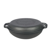Казан чугунный WOK (Узбекский) 8л, ∅34 х 15.2см с крышкой-сковородкой
