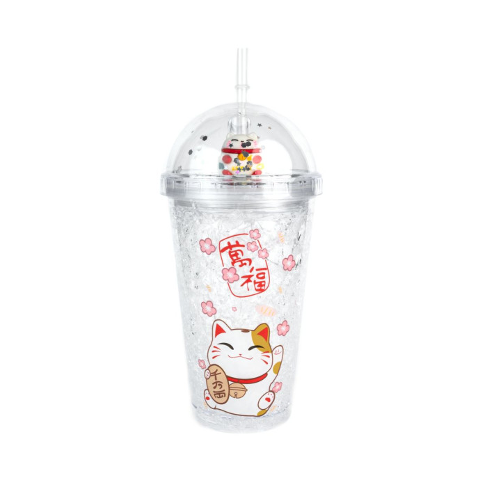 Охолоджуюча склянка для напоїв з соломинкою 500мл