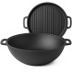 Казан чугунный WOK (Узбекский) 15л, ∅40 х 20см с крышкой-сковородкой гриль