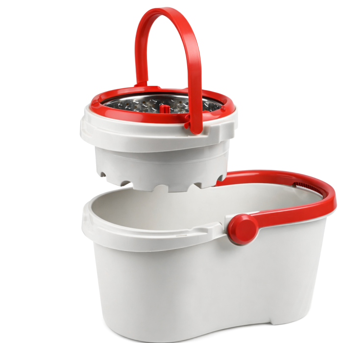 Набор для уборки 14л Spin Mop SAQI Q3 со шваброй и ведром с металлической центрифугой