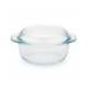 Форма для запекания стеклянная круглая с крышкой, 1.5л