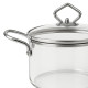 Кастрюля стеклянная с крышкой и металичискими ручками, 4.5л